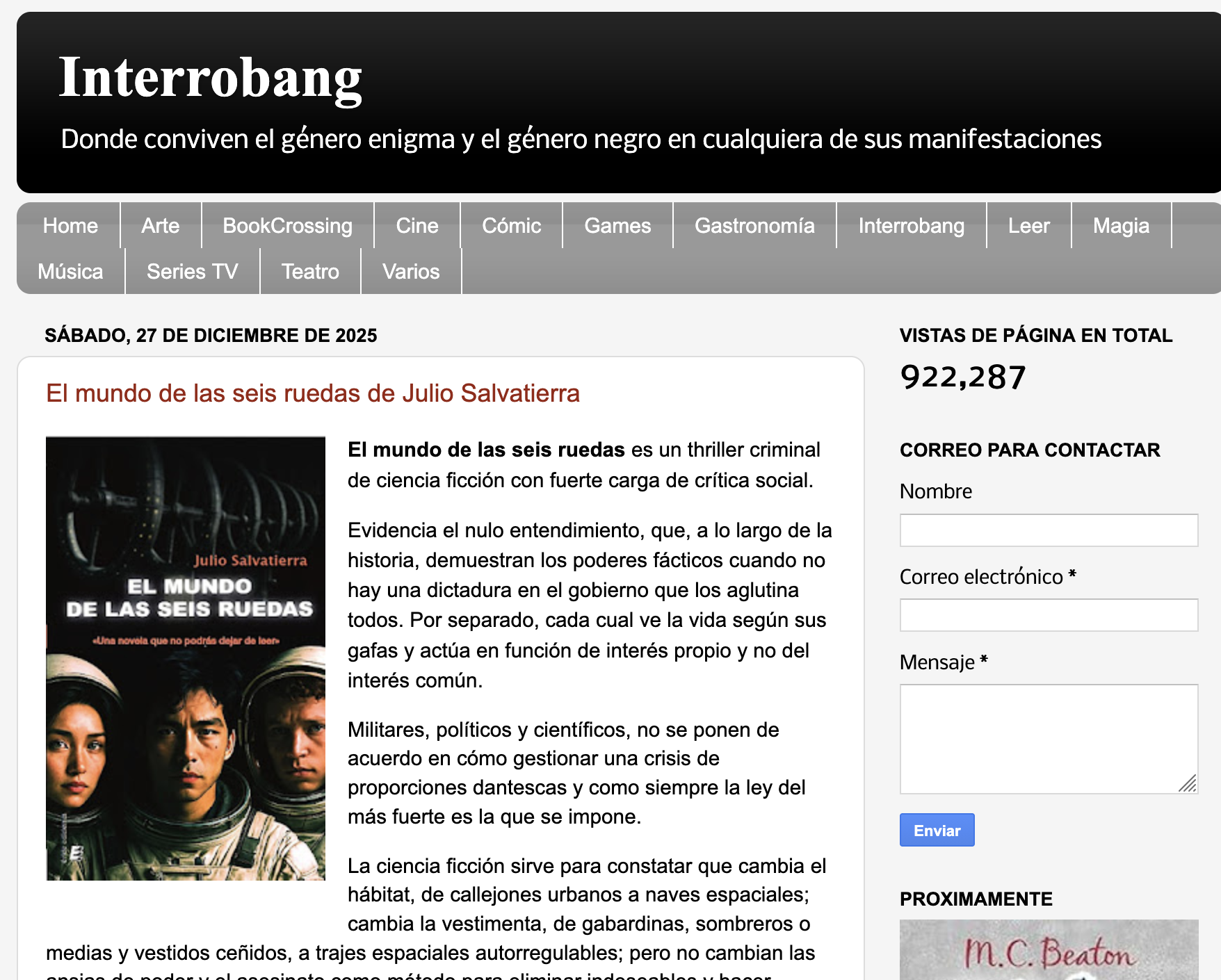 Reseña en el Blog Literario de Jordi Valero